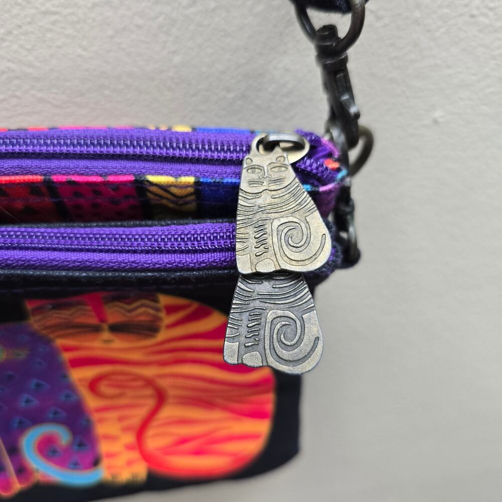 Laurel Burch Cats Feline Friends 2Pc Crossbody +Organizer Bag Boho Multicolor - Picture 4 of 11